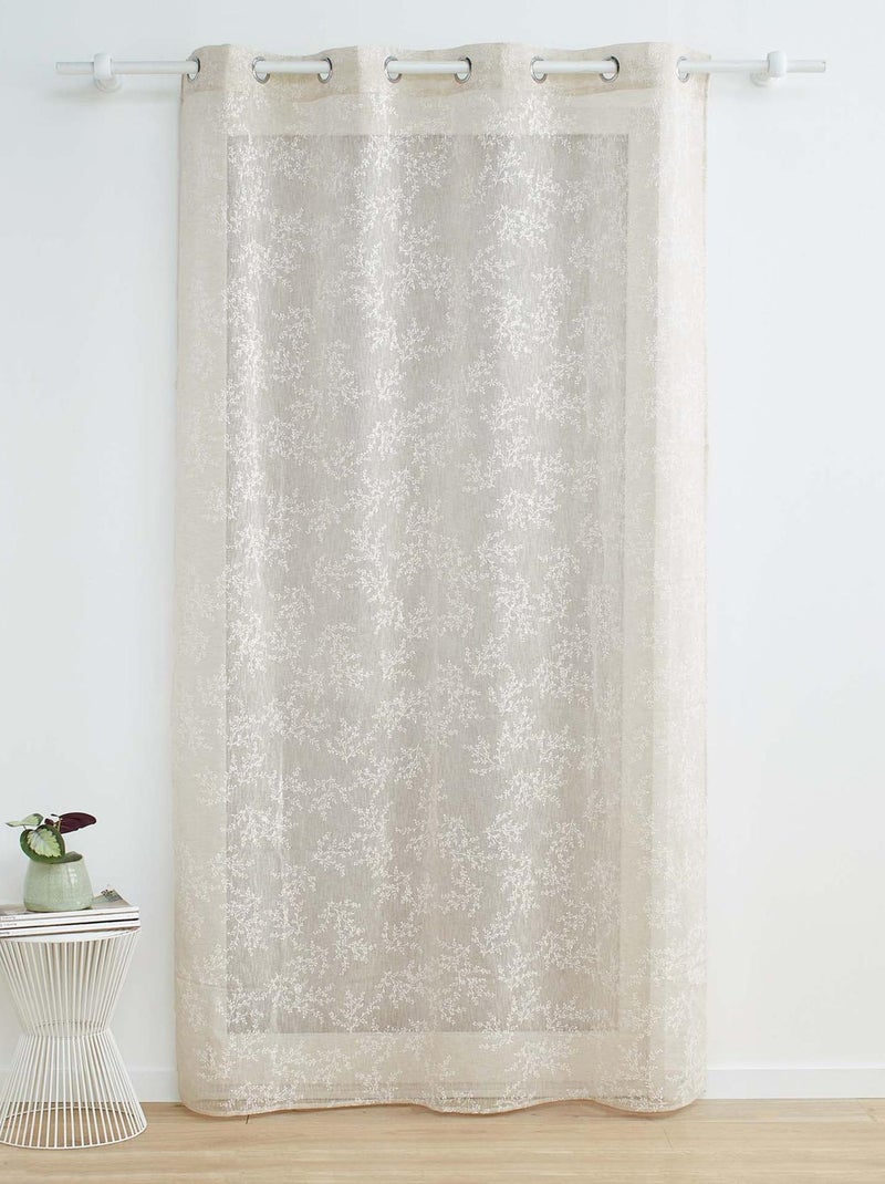Voilage Vintage fleurs brodées Taupe - Kiabi