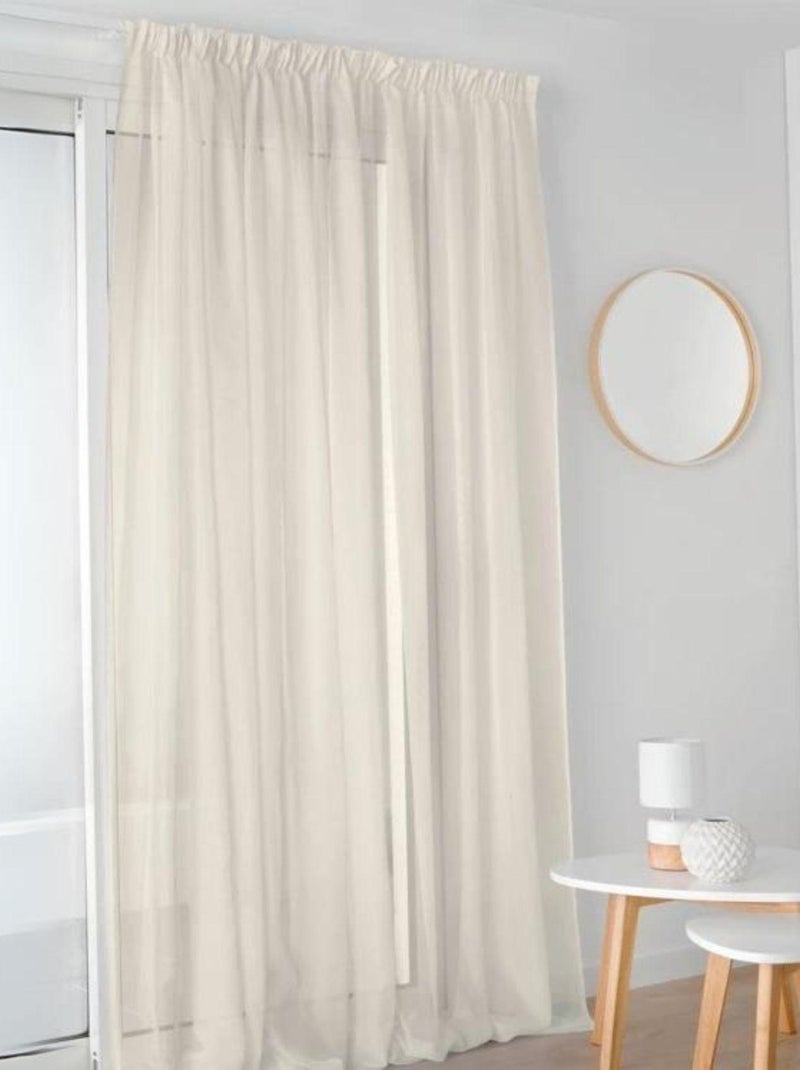 Voilage voile à galon fronceur Beige - Kiabi