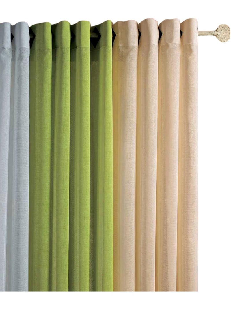 Voilage voile à légère rayure tissée Beige - Kiabi