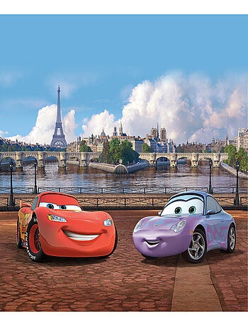 Voilage XL Cars Motifs Flash Mc Queen et Sally Carrera à Paris de Disney 180X160 cm