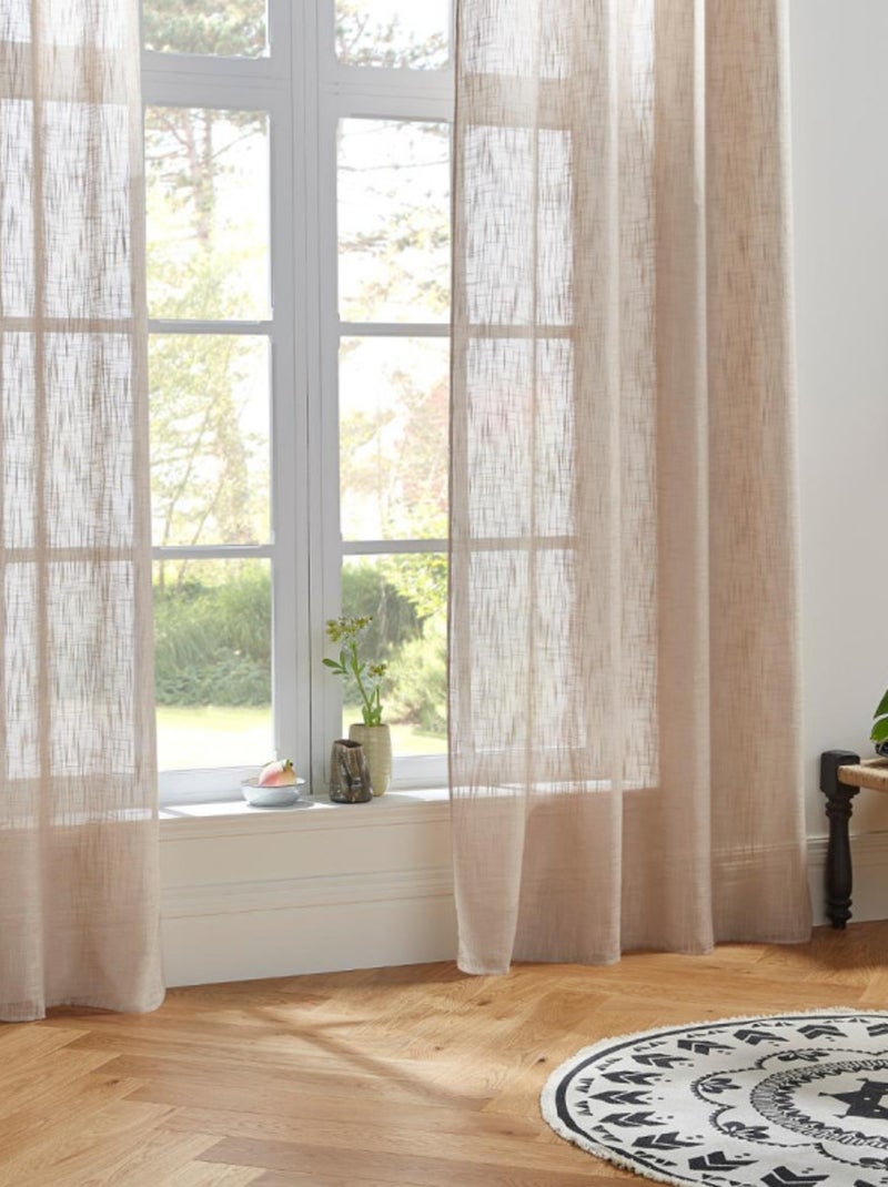 Voilages - Atmosphera - 100% Polyester Beige chiné - Kiabi