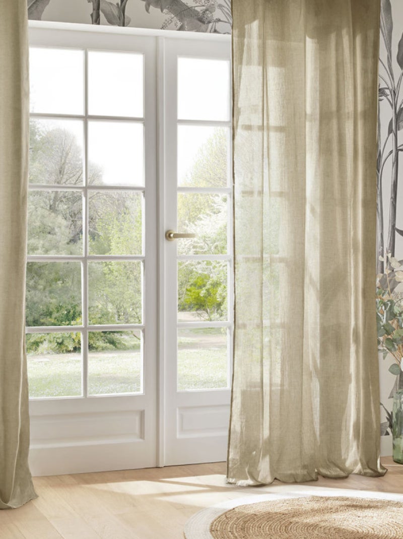 Voilages - Atmosphera - 100% Polyester Beige chiné - Kiabi