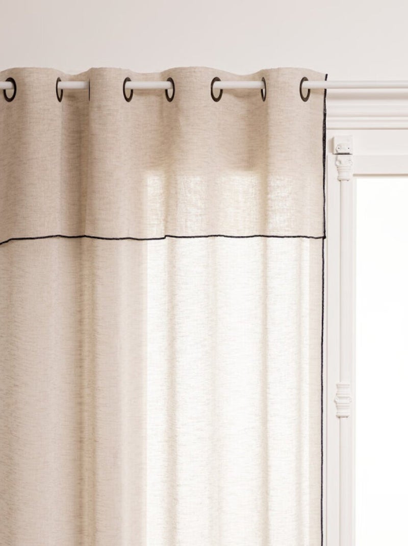 Voilages - Atmosphera - 100% Polyester Beige chiné - Kiabi