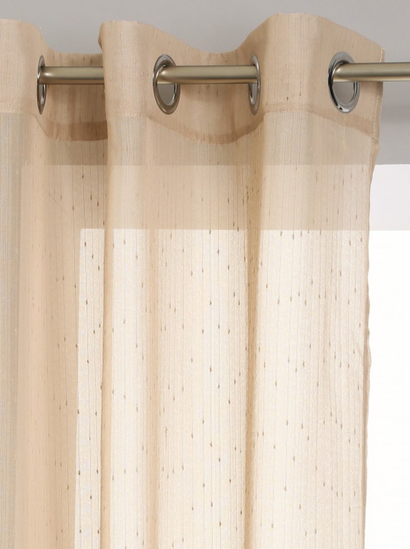 Voilages - Atmosphera - 100% Polyester Beige chiné - Kiabi