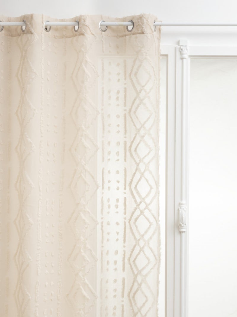 Voilages - Atmosphera - 100% Polyester Beige chiné - Kiabi