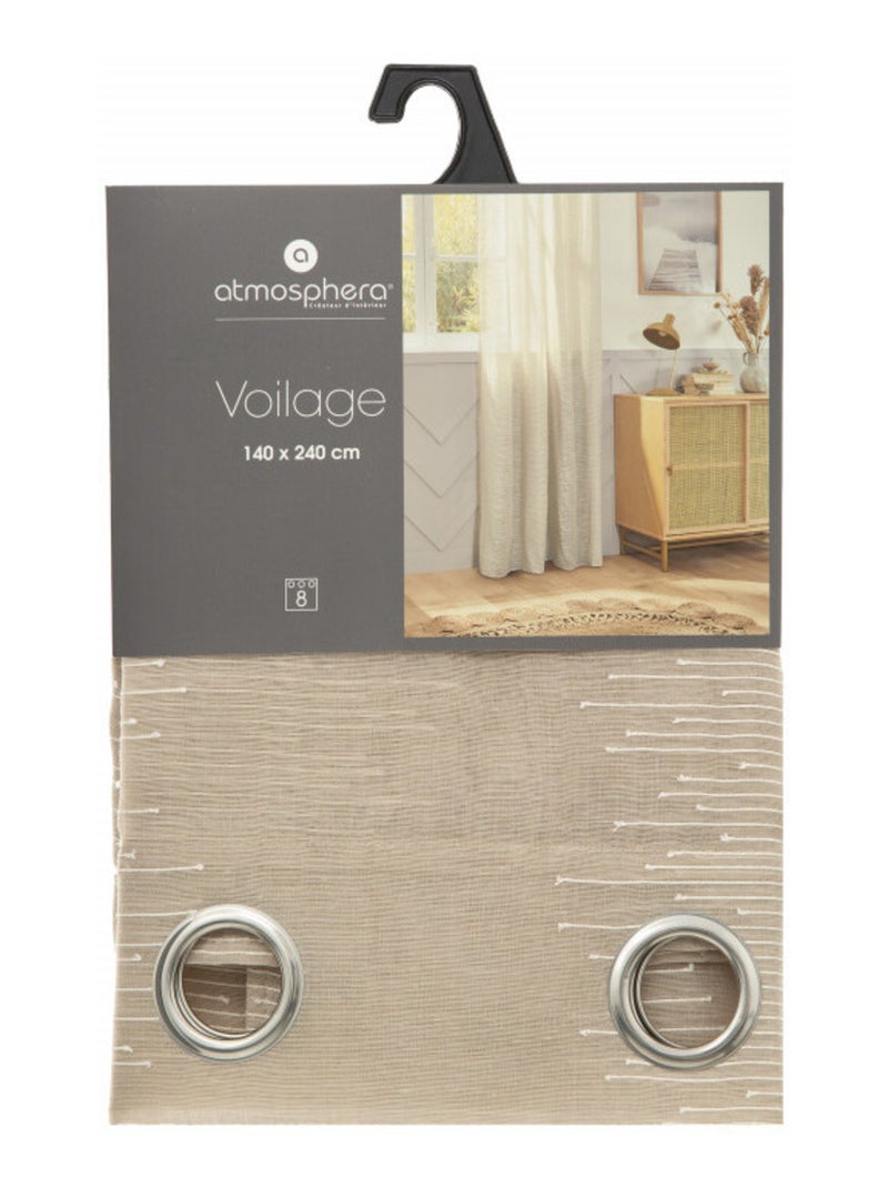 Voilages - Atmosphera - 100% Polyester Beige chiné - Kiabi