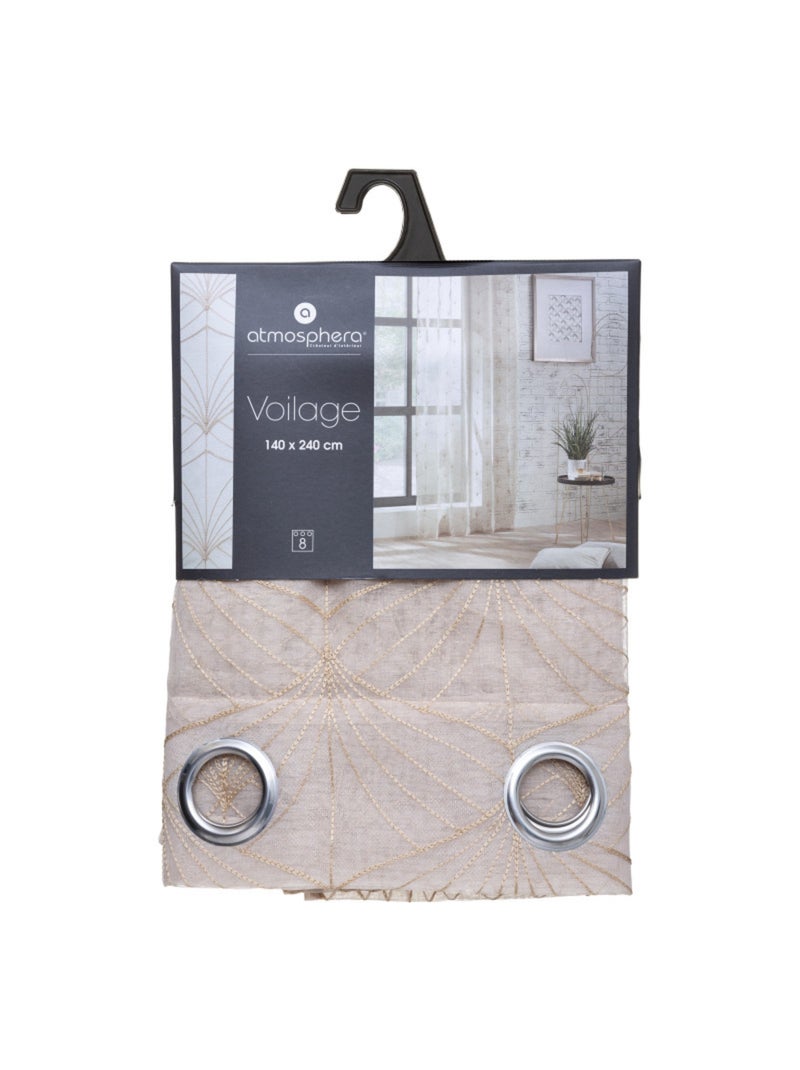 Voilages - Atmosphera - 100% Polyester Beige clair - Kiabi