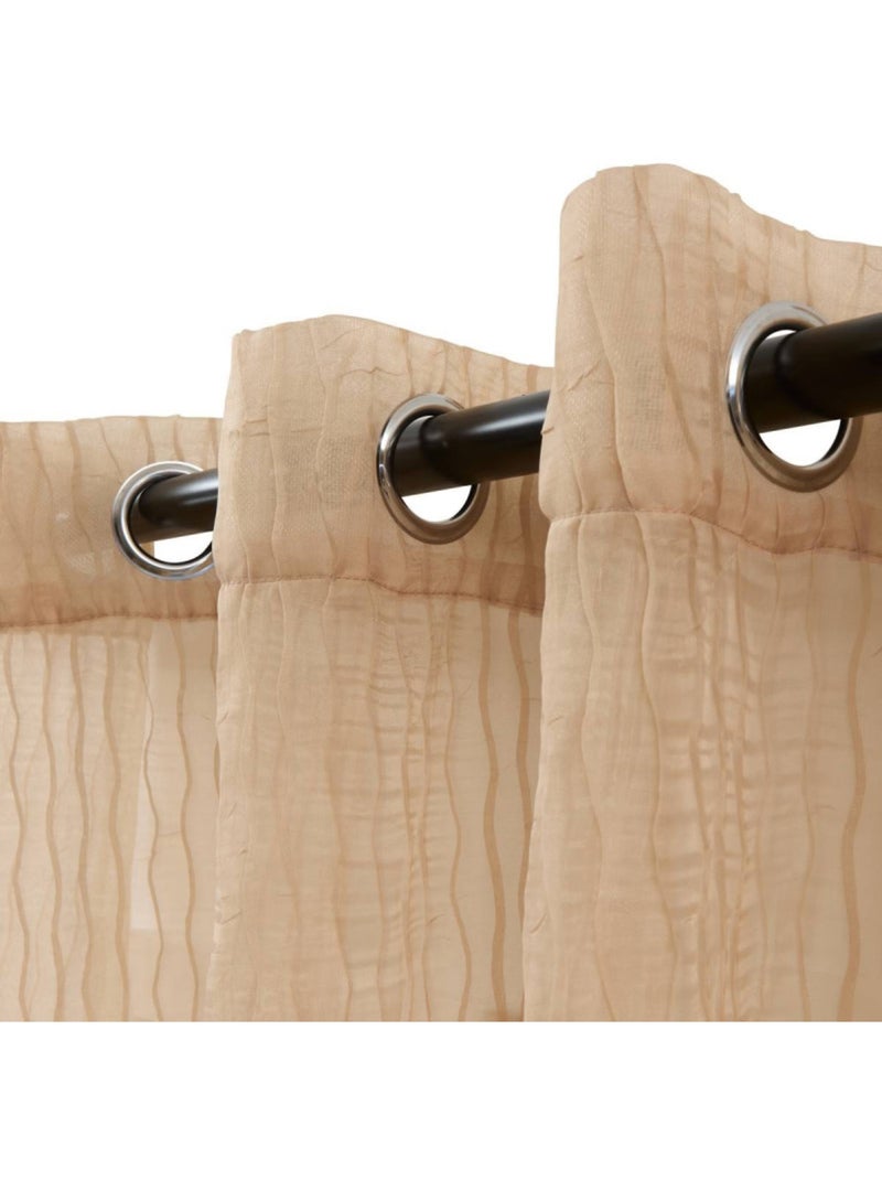 Voilages - Atmosphera - 100% Polyester Beige - Kiabi