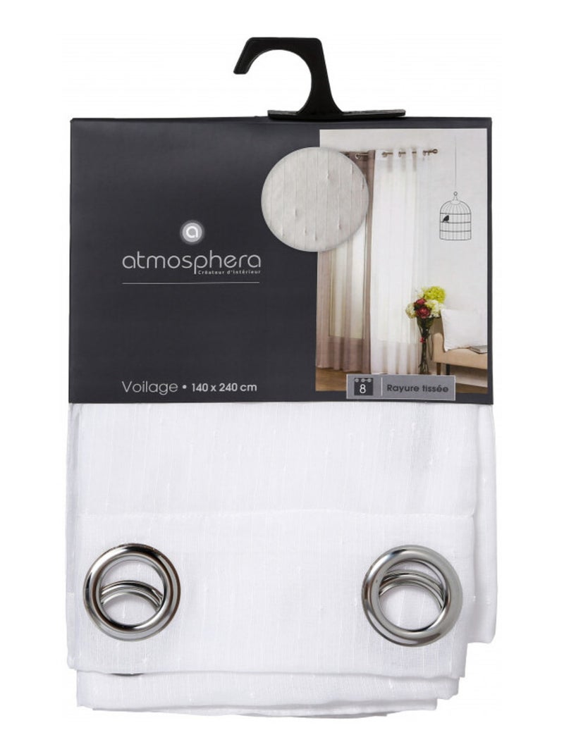 Voilages - Atmosphera - 100% Polyester Blanc - Kiabi