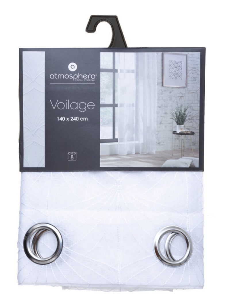 Voilages - Atmosphera - 100% Polyester Blanc - Kiabi