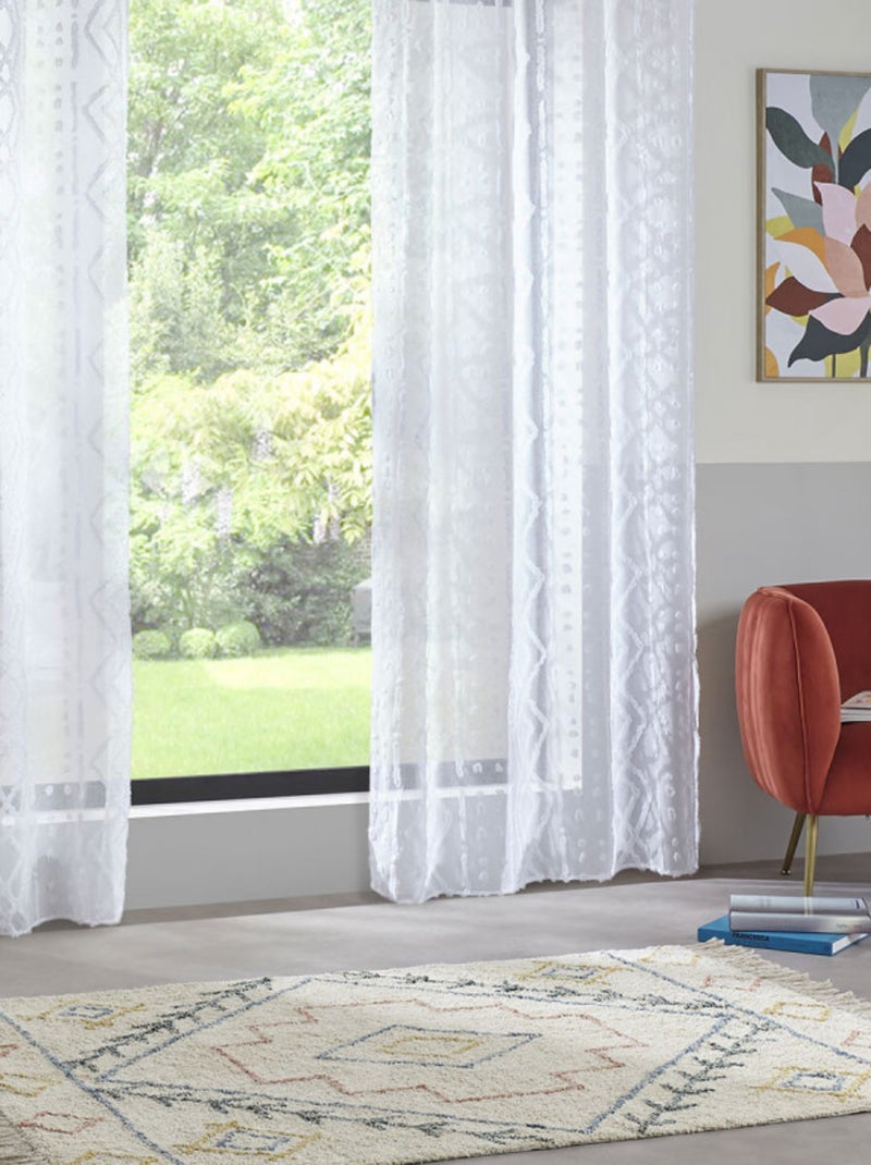 Voilages - Atmosphera - 100% Polyester Blanc - Kiabi