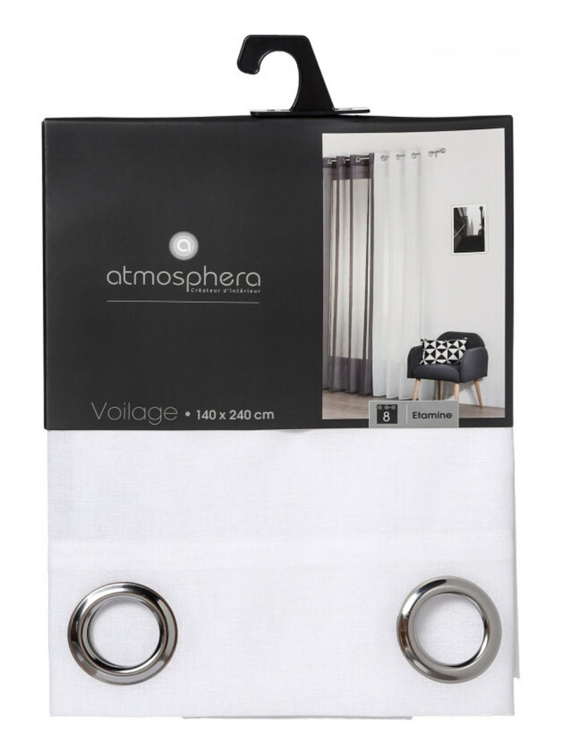 Voilages - Atmosphera - 100% Polyester Blanc - Kiabi