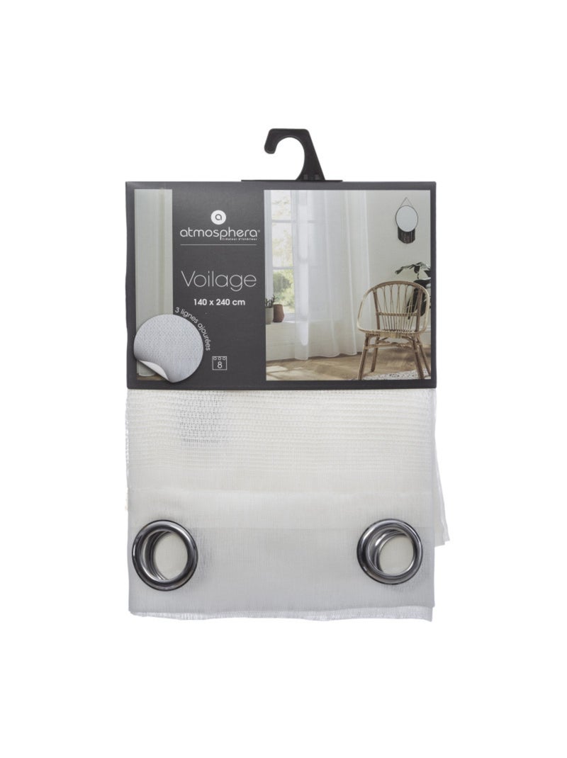 Voilages - Atmosphera - 100% Polyester Blanc - Kiabi