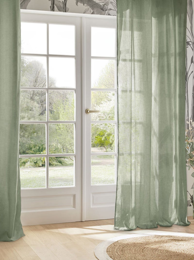 Voilages - Atmosphera - 100% Polyester Bleu céladon - Kiabi