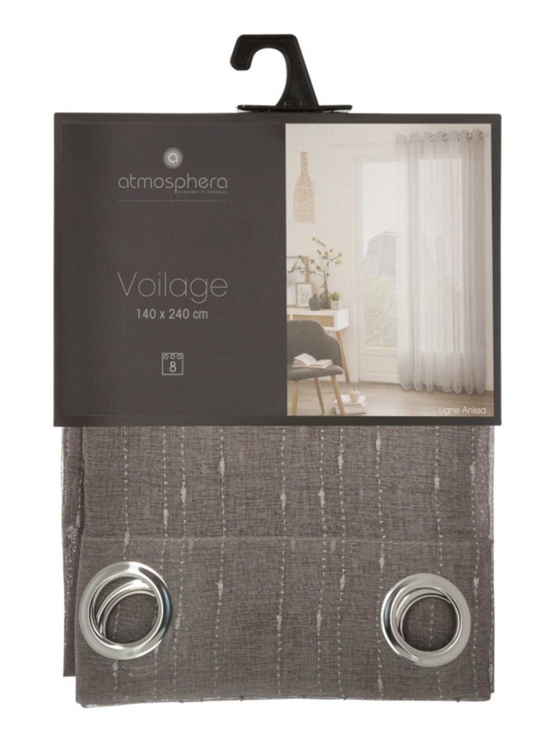 Voilages - Atmosphera - 100% Polyester Gris - Kiabi