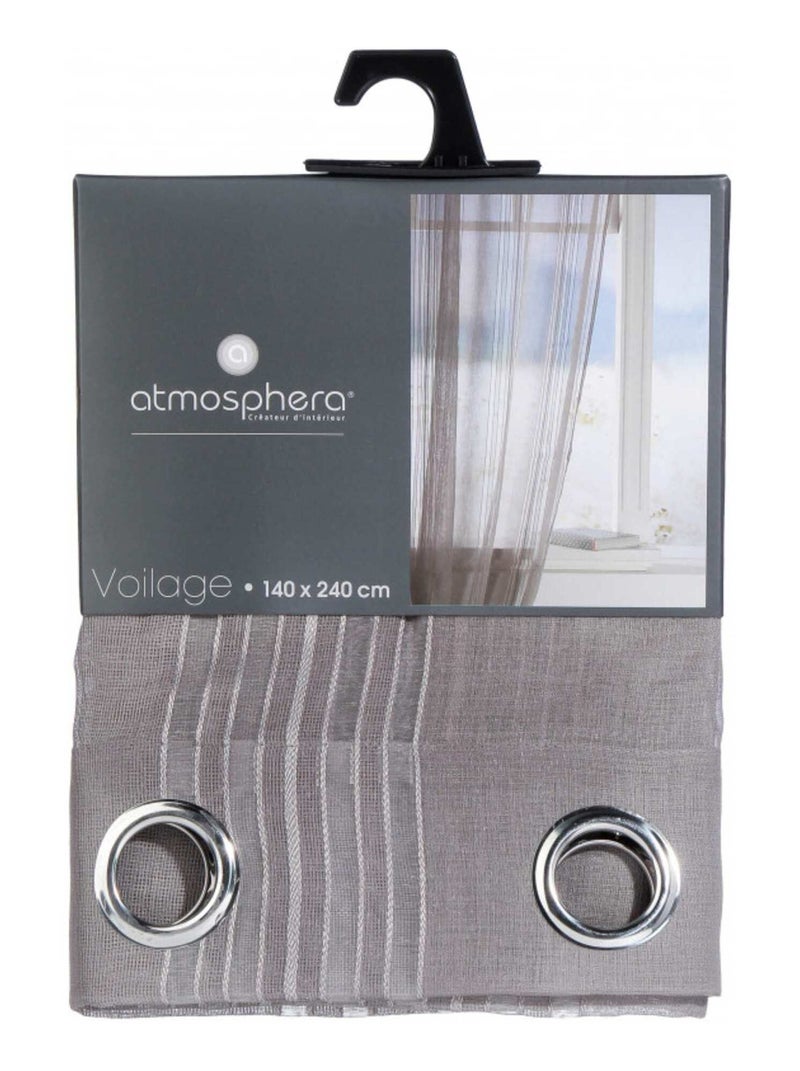 Voilages - Atmosphera - 100% Polyester Gris - Kiabi