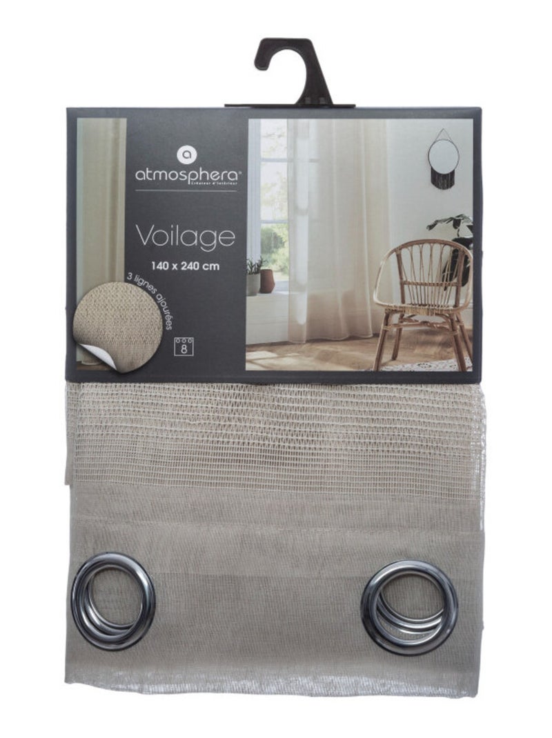 Voilages - Atmosphera - 100% Polyester Gris - Kiabi
