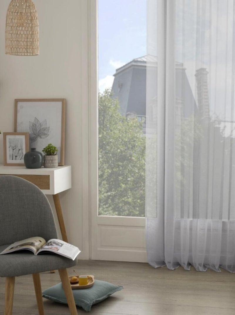 Voilages - Atmosphera - 100% Polyester Gris - Kiabi