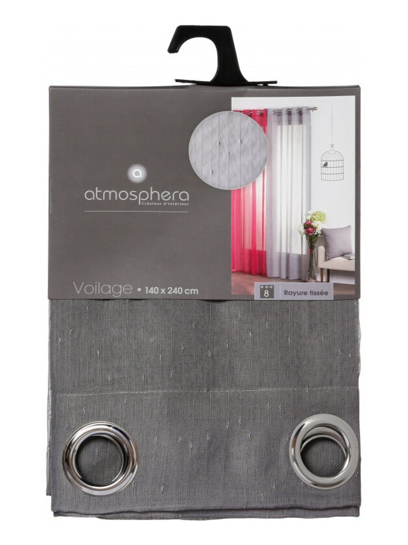 Voilages - Atmosphera - 100% Polyester Gris - Kiabi