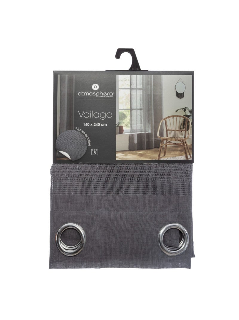 Voilages - Atmosphera - 100% Polyester Gris - Kiabi