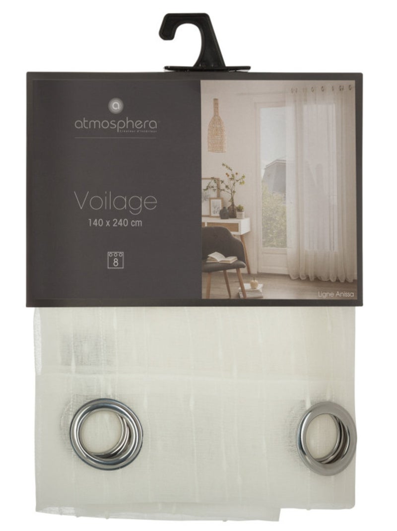Voilages - Atmosphera - 100% Polyester Ivoire - Kiabi