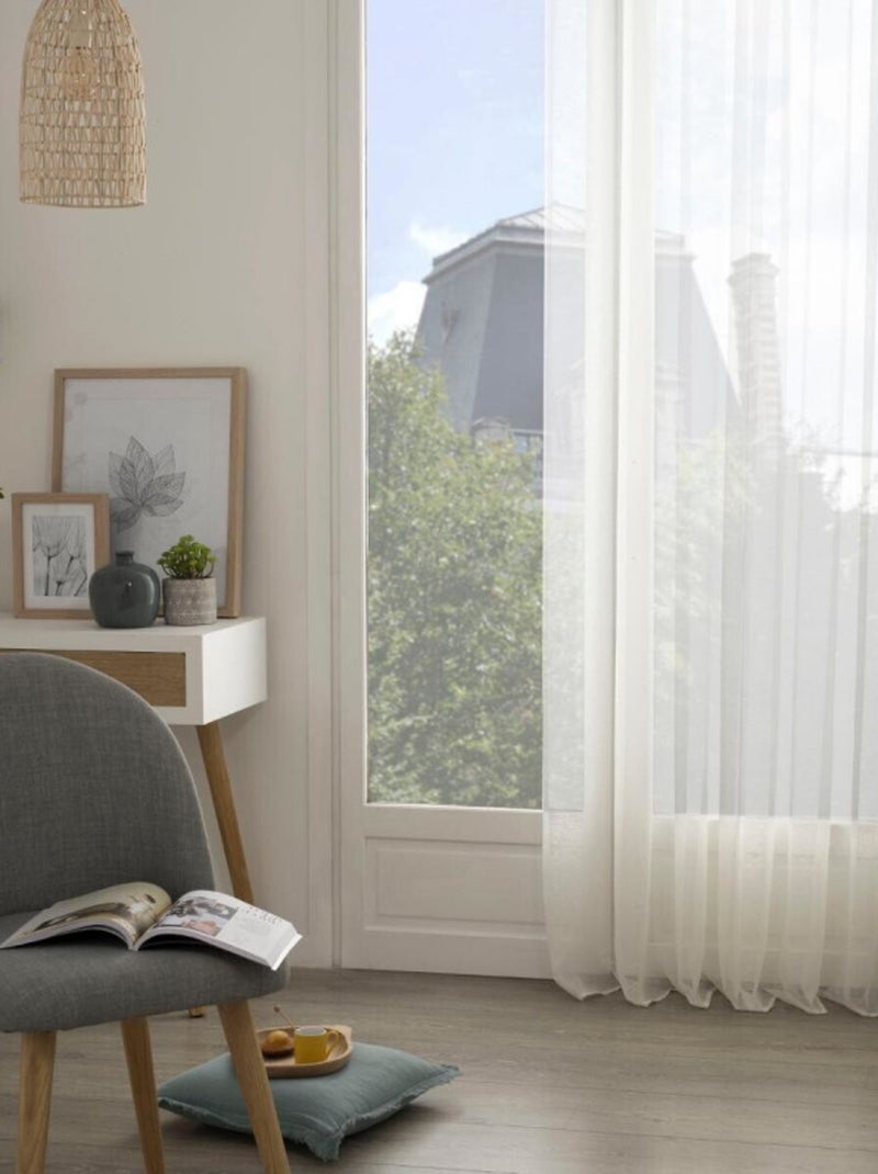 Voilages - Atmosphera - 100% Polyester Ivoire - Kiabi