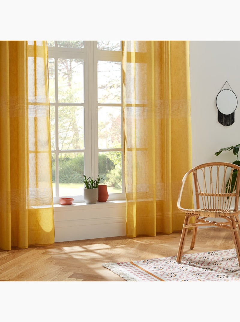 Voilages - Atmosphera - 100% Polyester Jaune foncé - Kiabi