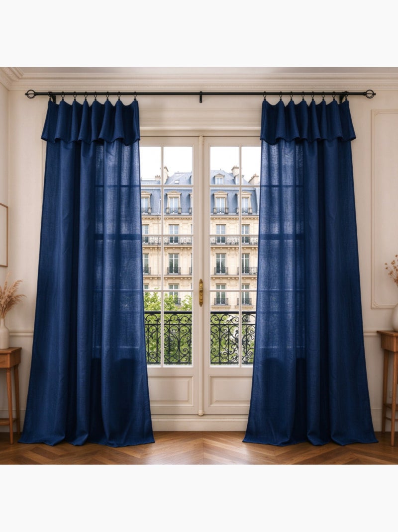 Voilages - coton pur - 100% polyester Bleu nuit - Kiabi