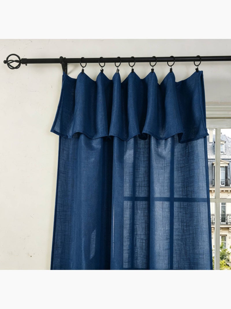 Voilages - coton pur - 100% polyester Bleu nuit - Kiabi