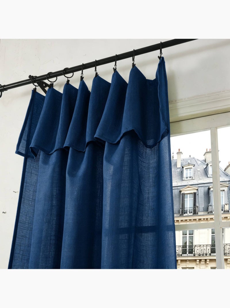 Voilages - coton pur - 100% polyester Bleu nuit - Kiabi
