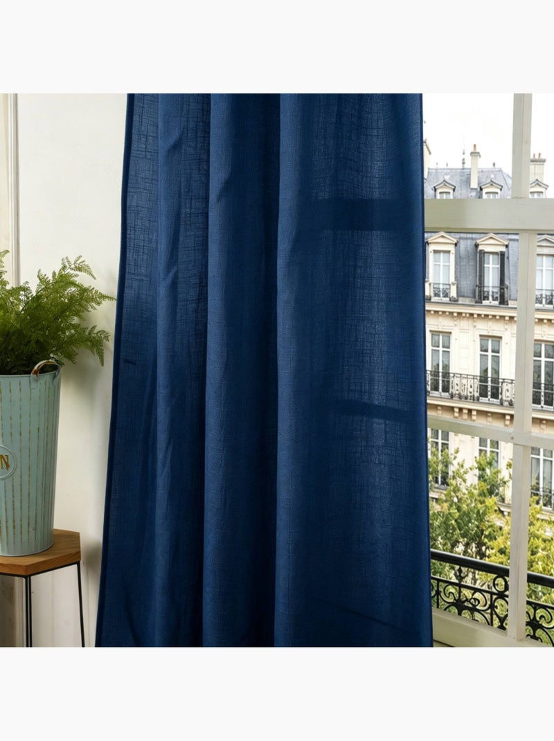 Voilages - coton pur - 100% polyester Bleu nuit - Kiabi