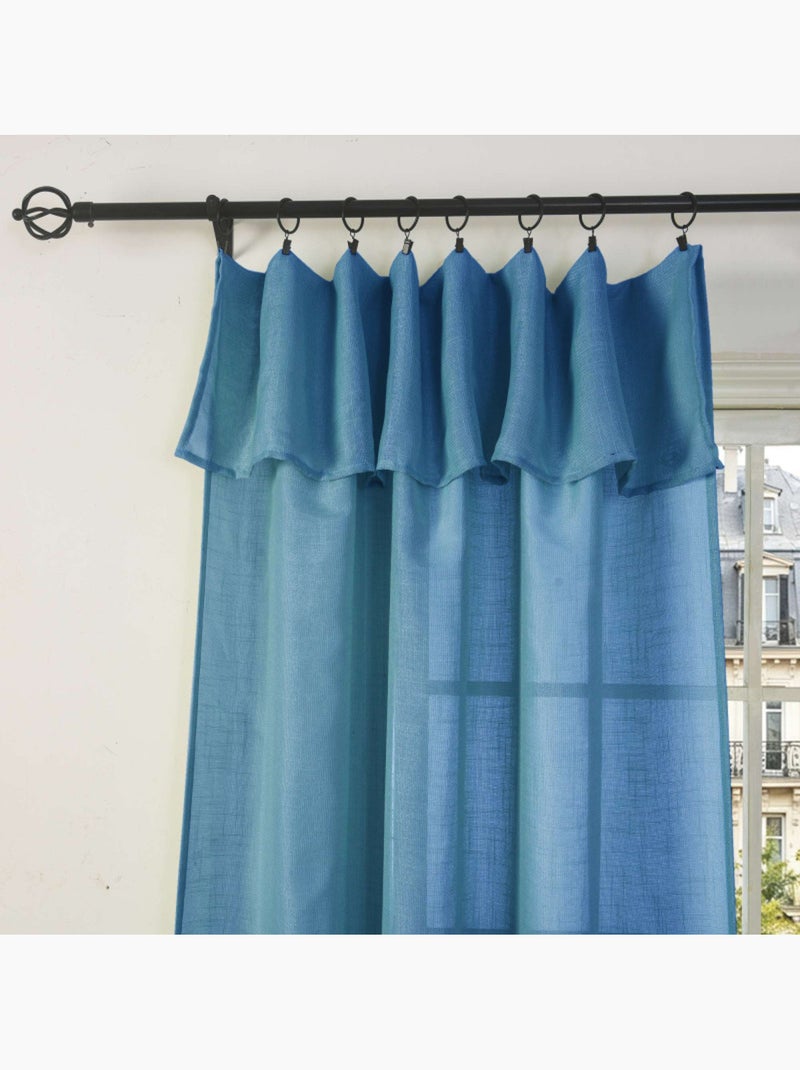 Voilages - coton pur - 100% polyester Bleu paon - Kiabi