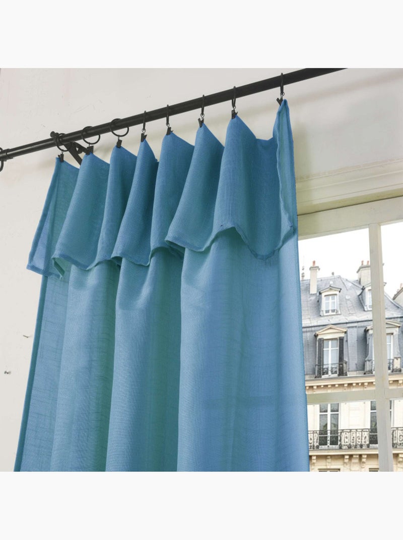 Voilages - coton pur - 100% polyester Bleu paon - Kiabi