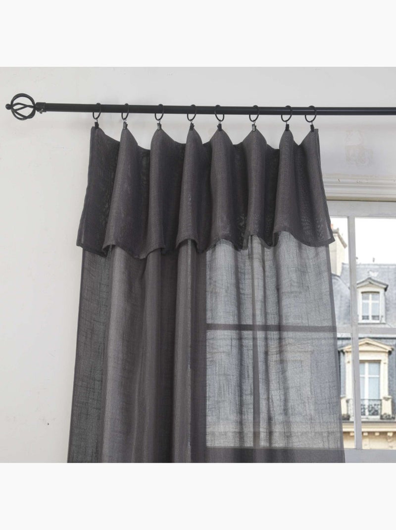 Voilages - coton pur - 100% polyester Gris foncé - Kiabi