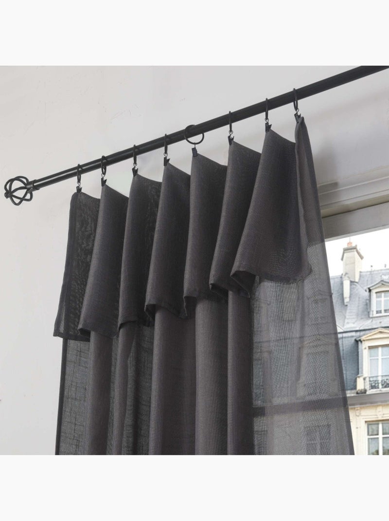 Voilages - coton pur - 100% polyester Gris foncé - Kiabi