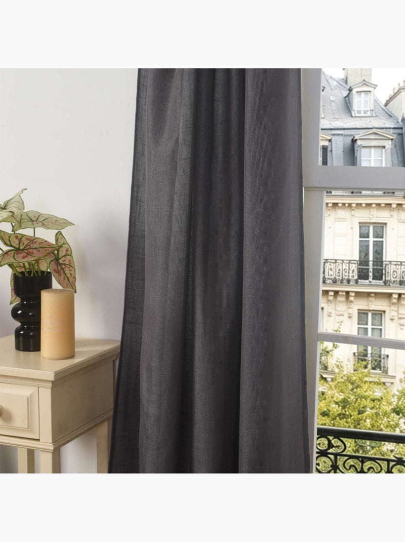 Voilages - coton pur - 100% polyester Gris foncé - Kiabi