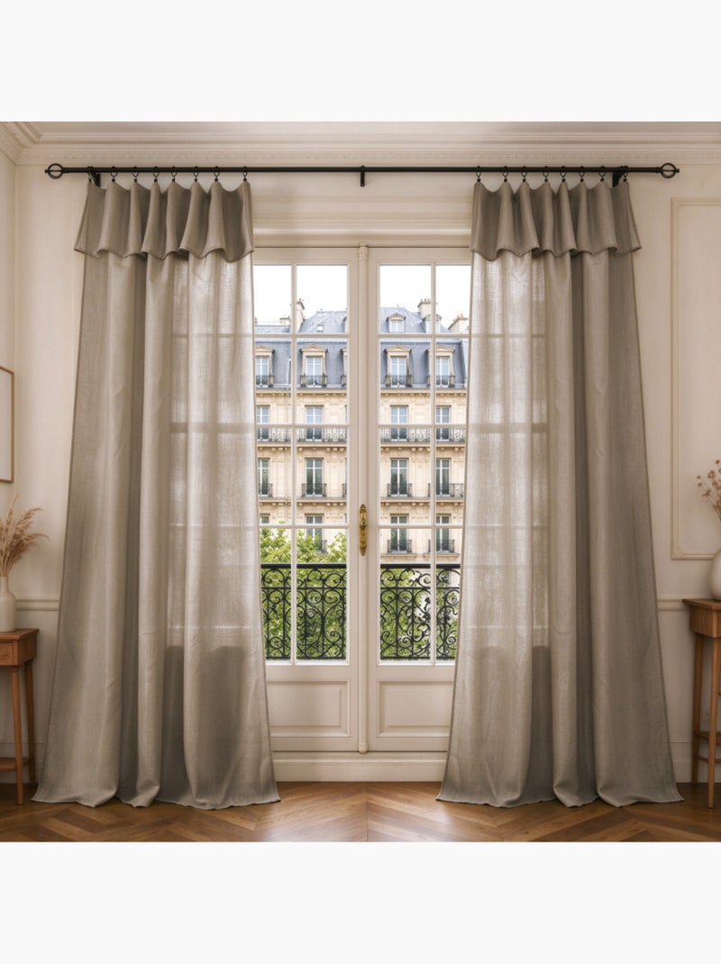 Voilages - coton pur - 100% polyester Gris taupe - Kiabi