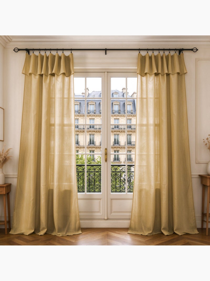 Voilages - coton pur - 100% polyester Miel - Kiabi