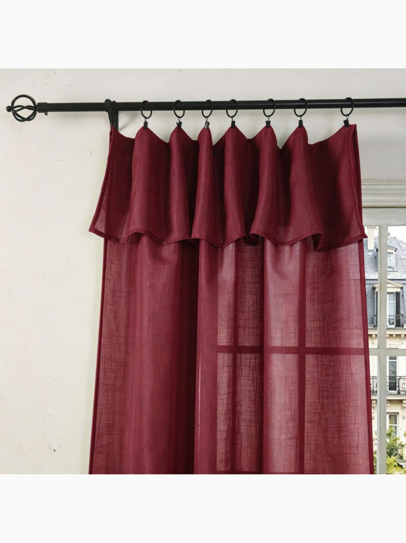 Voilages - coton pur - 100% polyester Noir Bordeaux - Kiabi