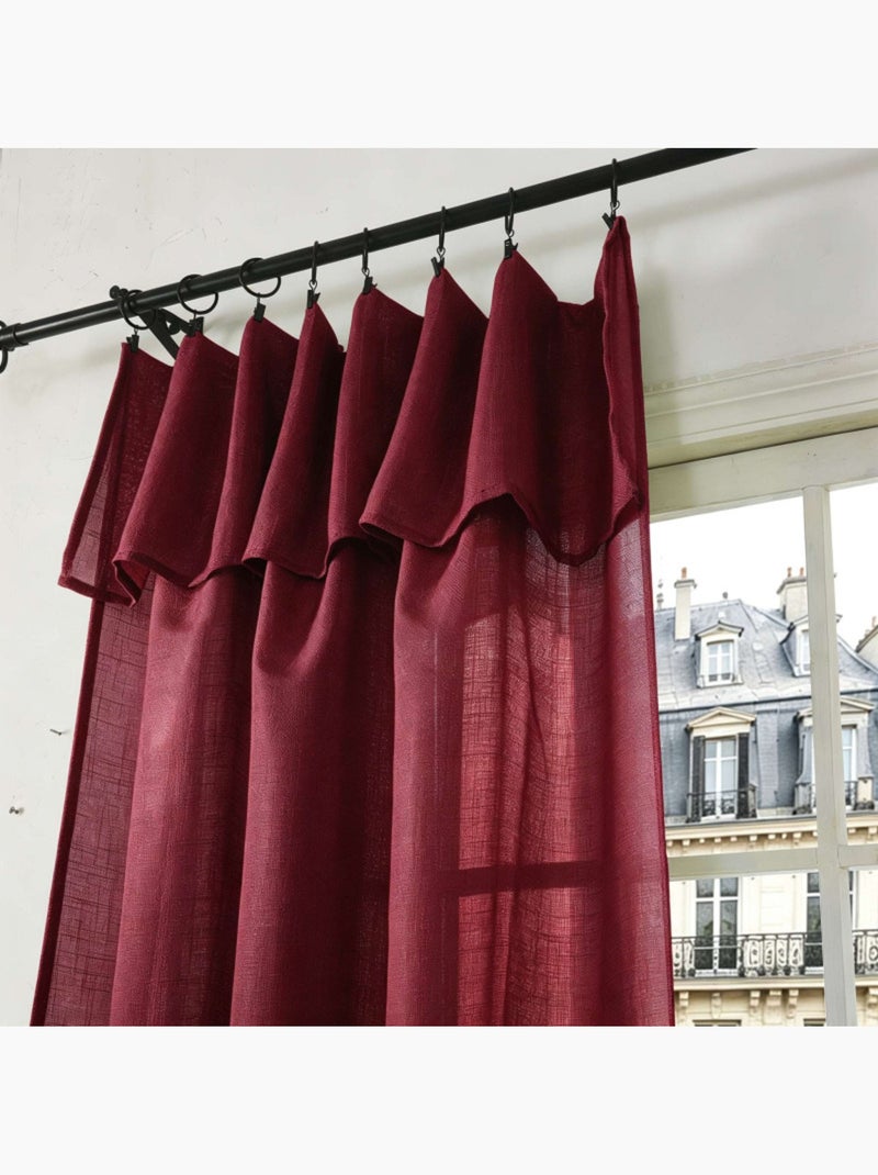 Voilages - coton pur - 100% polyester Noir Bordeaux - Kiabi
