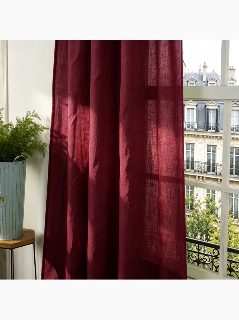 Voilages - coton pur - 100% polyester Noir Bordeaux - Kiabi