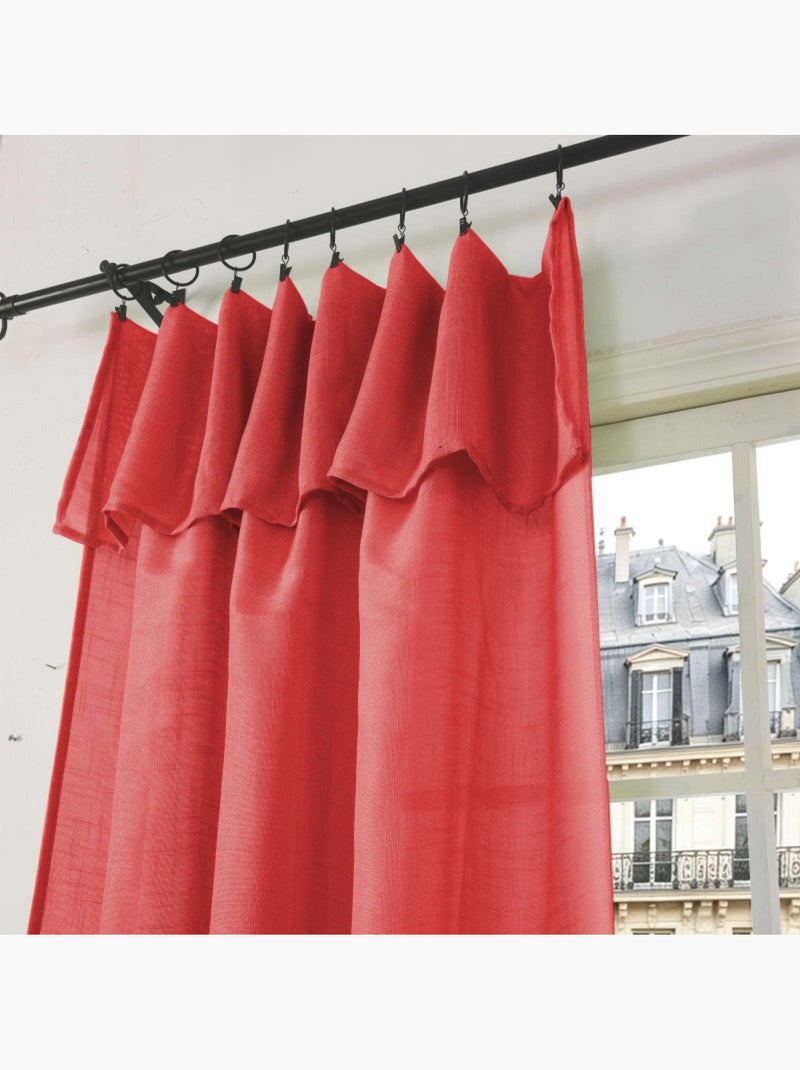 Voilages - coton pur - 100% polyester Rouge - Kiabi