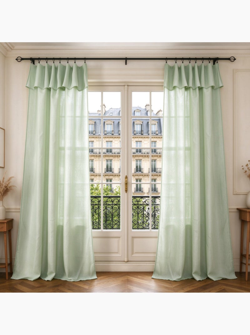 Voilages - coton pur - 100% polyester Vert clair - Kiabi