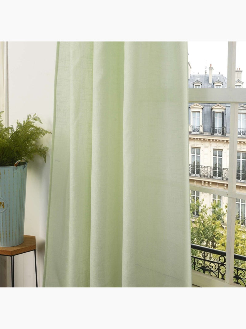 Voilages - coton pur - 100% polyester Vert clair - Kiabi