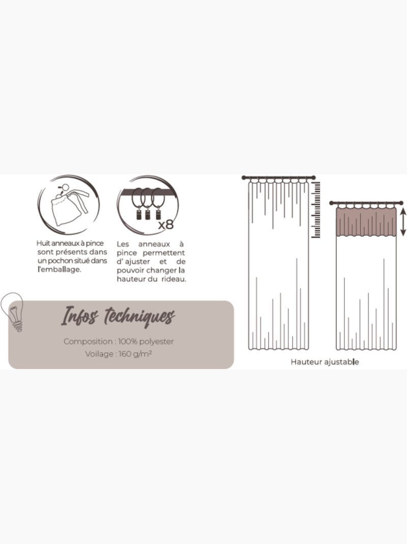 Voilages - Le Fil d'Ariane - 100% Polyester Ivoire - Kiabi