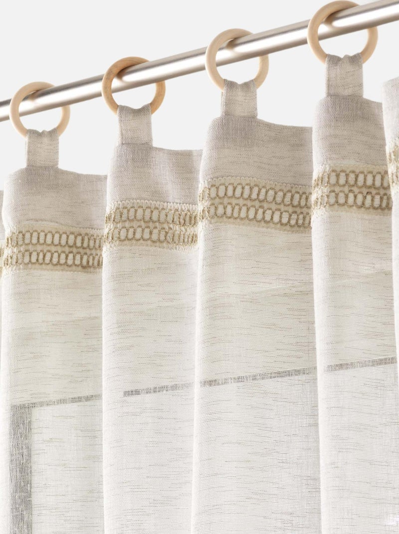Voilages à œillets bois Beige clair - Kiabi