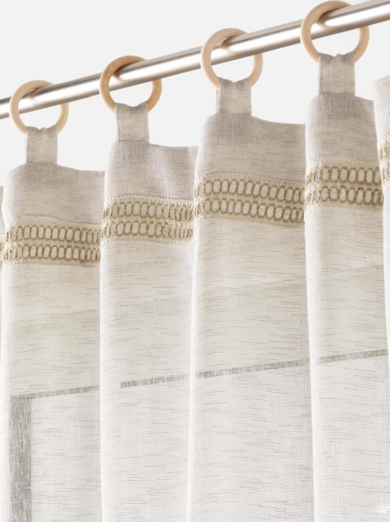 Voilages à œillets bois Beige clair - Kiabi