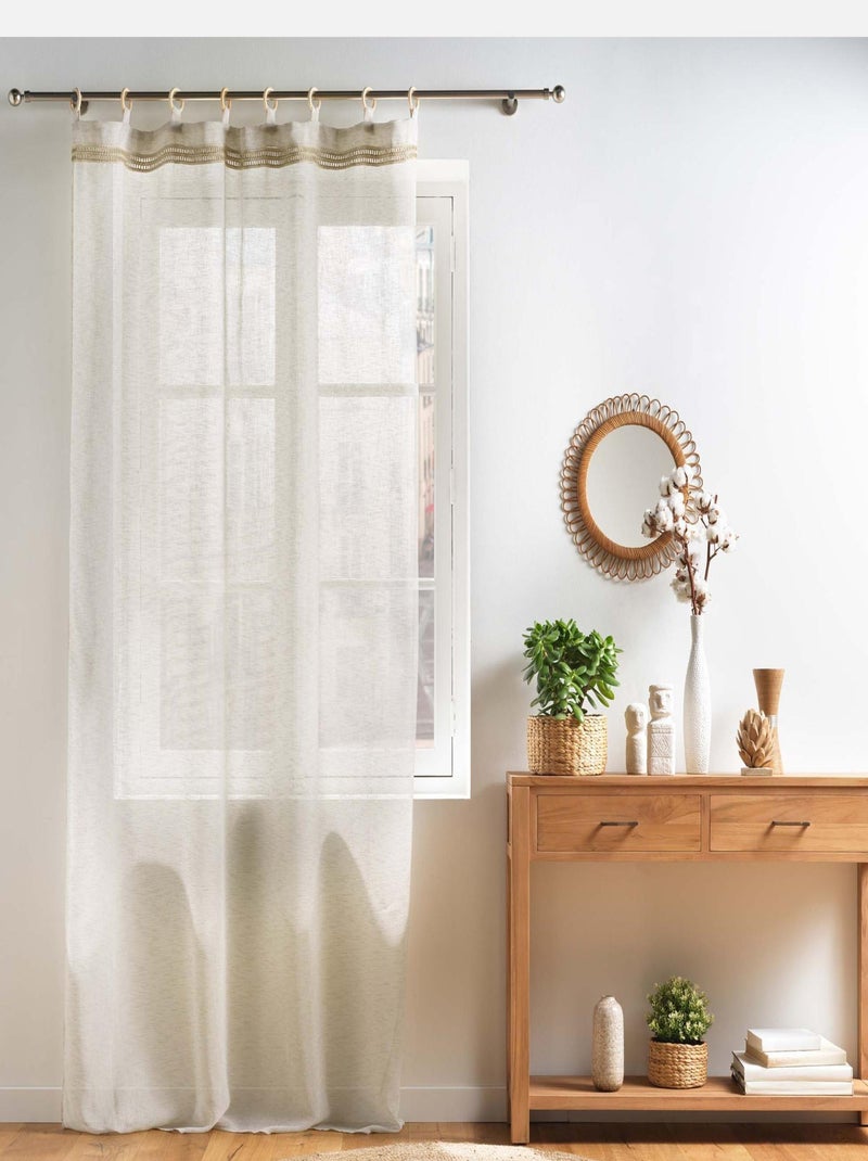 Voilages à œillets bois Beige clair - Kiabi