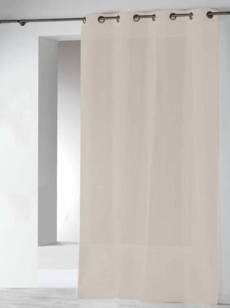 Voilages en Etamine Unie à Oeillets Beige - Kiabi