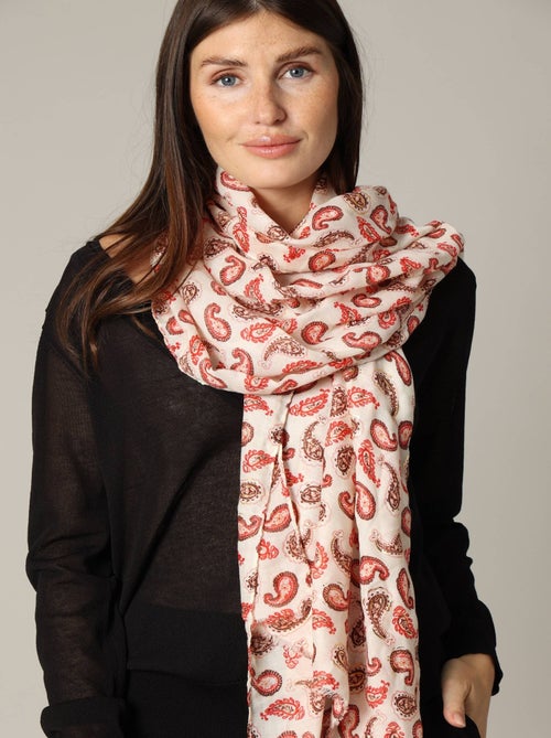 Voile à motifs cachemire avec print foil 'Deeluxe' - Kiabi